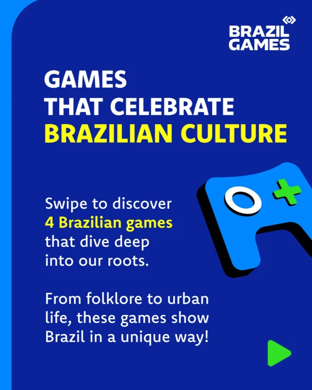 From folklore to the countryside, Brazilian culture inspires unique and visually stunning games! 
Discover 4 titles developed by Brazil Games member studios that celebrate our rich heritage through creativity, innovation, and talent.
These are just a few of the many games inspired by Brazilian culture. Each one highlights the power of cultural identity in game development — and proves why Brazil is a rising creative force in the global industry.
#BrazilGames #BrazilianGames #CreativeIndustry #BrazilianCulture #GameDev #Folklore #MadeInBrazil #SupportIndieGames #Abragames #apexbrasil